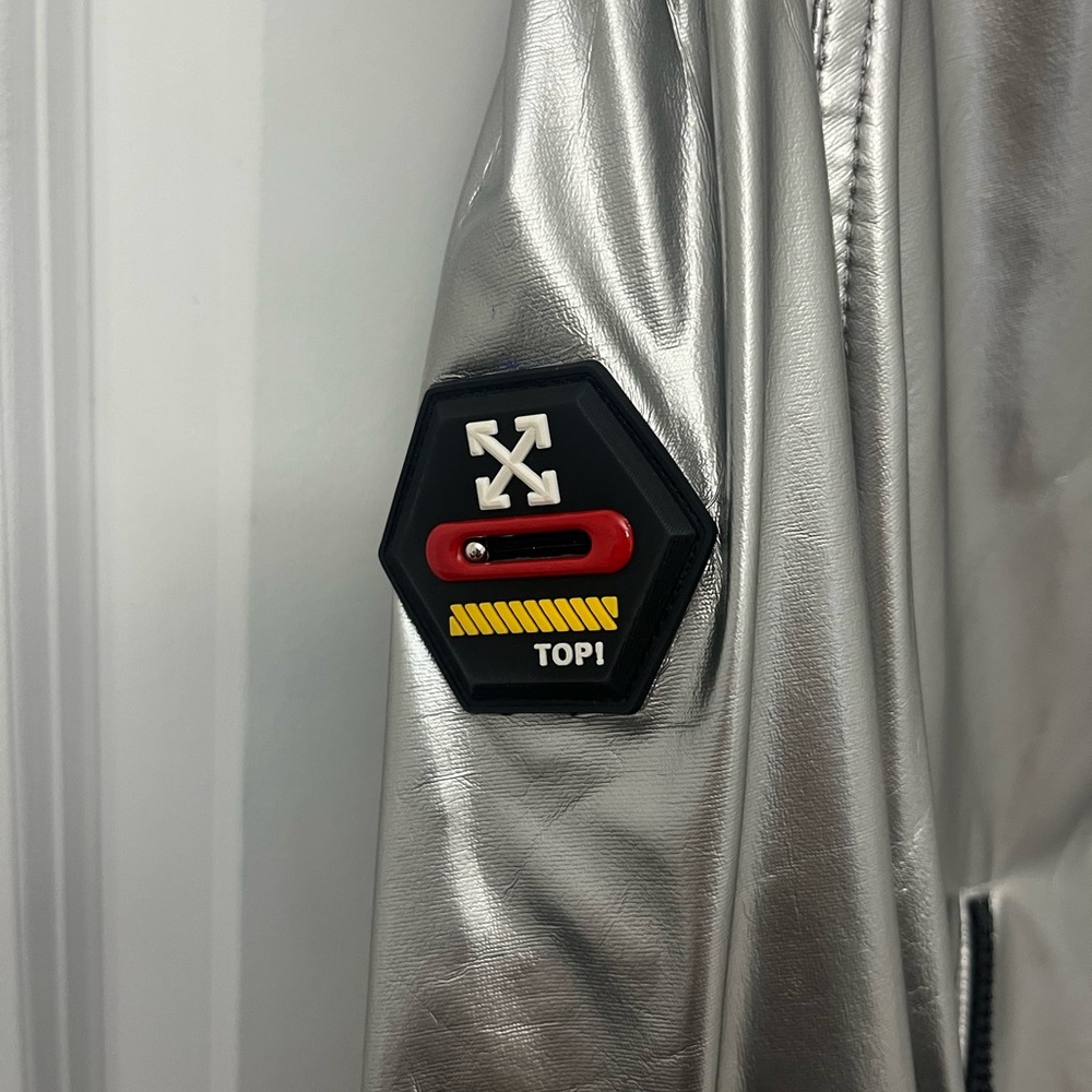 Off-White Silver Bomber Jacket - image 2